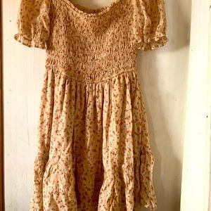 Cute Brownish Dress With Ruffles
